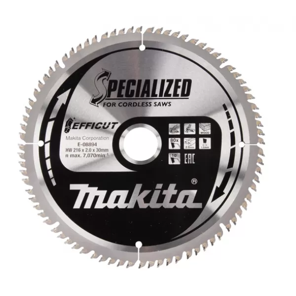Kotouč pilový dřevo Efficut 216x2x30mm 80Z Makita E-08894