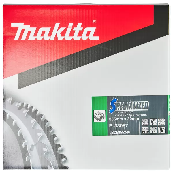 Kotouč pilový dřevo SPECIALIZED se zapuštěnými zuby 355x3x30mm 24Z Makita B-33087