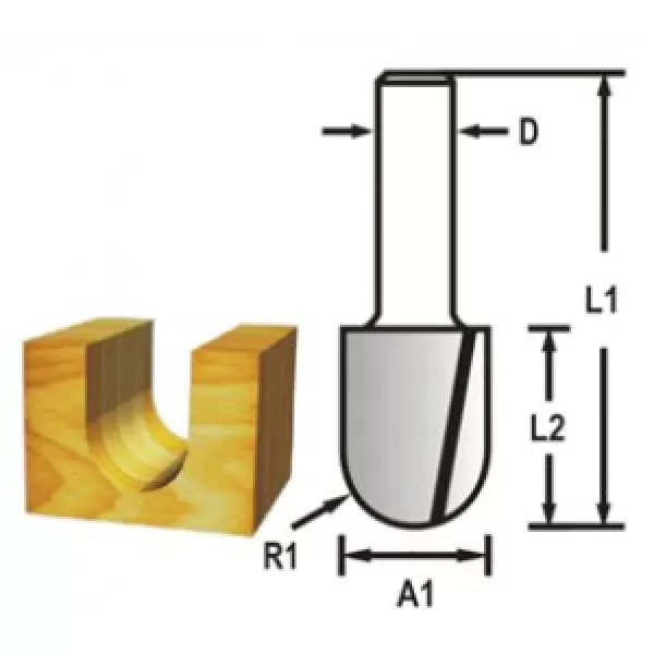 Žlábkovací fréza stopka 6 mm,12,7x19x51 mm = new D-68111