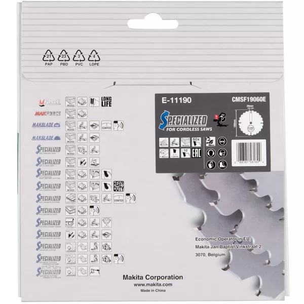 Kotouč pilový dřevo Efficut 190x1.85x20mm 60Z Makita E-11190