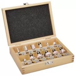 Sada fréz 8 mm 12 ks v dřevěné krabičce Makita D-53556