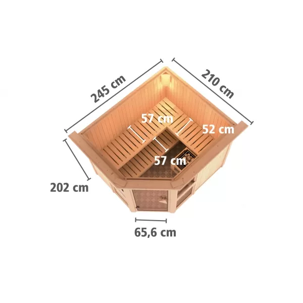 Finská sauna KARIBU AMELIA 3 (66765) LG3046