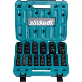 Sada nástrčných klíčů prodloužených čtyřhran 1/2" IMPACT BLACK 14 ks v plastovém kufru Makita E-16586