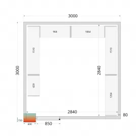Panely ke stavebnicovým boxům 80 mm Tefcold CR 300x300x220 WD