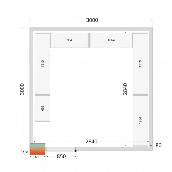 Panely ke stavebnicovým boxům 80 mm Tefcold CR 300x300x220 WD