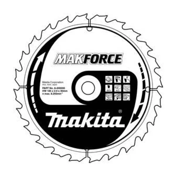 Kotouč pilový dřevo MAKFORCE 170x2.4x30mm 24Z Makita B-08311