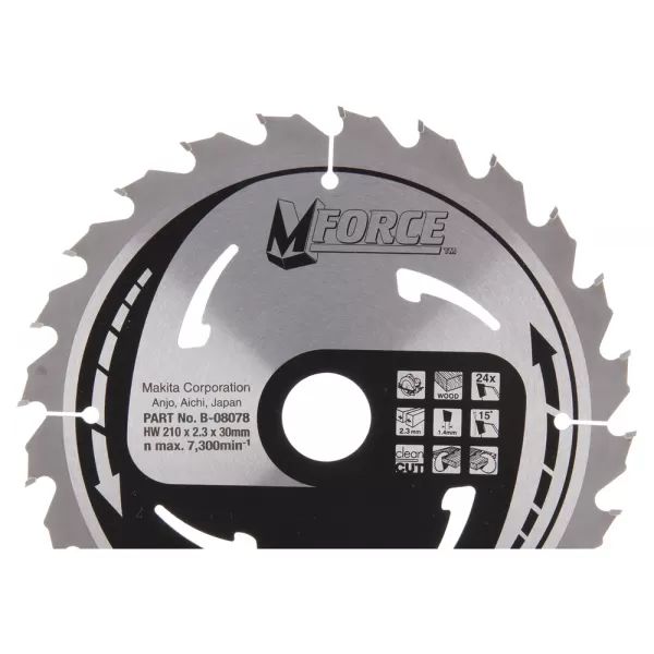 Kotouč pilový dřevo MFORCE 210x2.3x30mm 24Z Makita B-08078