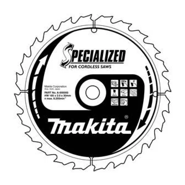 Kotouč pilový dřevo SPECIALIZED 136x1.5x20mm 24Z pro aku pily Makita B-21995