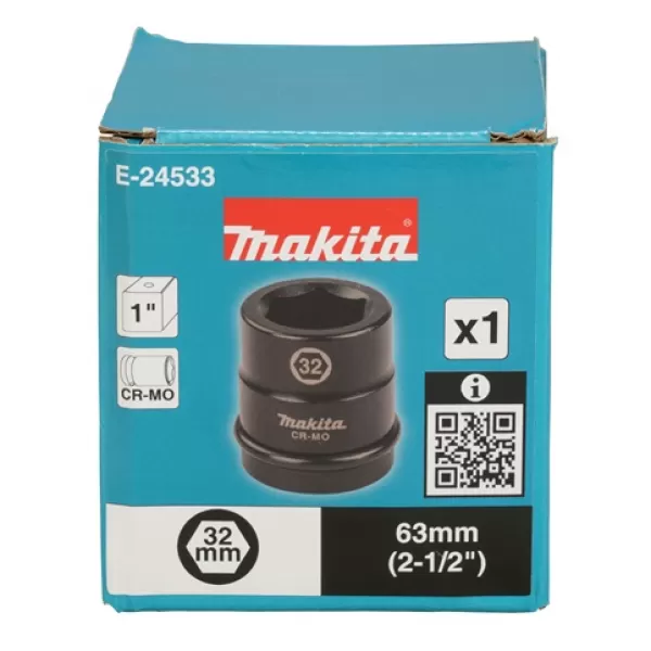 Klíč nástrčný 1", čtyřhran, 32x63 mm Makita E-24533