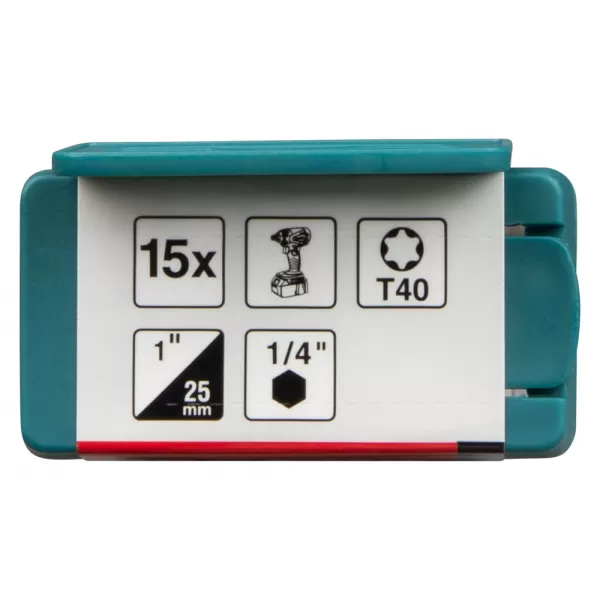 Torzní bit řady Impact Premier (C-form) T40-25mm, 15 ks Makita E-25987