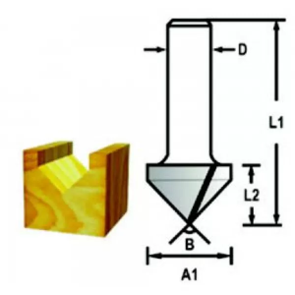 Drážkovací fréza tvaru V stopka 6 mm, 19x16x48 mm Makita D-47880