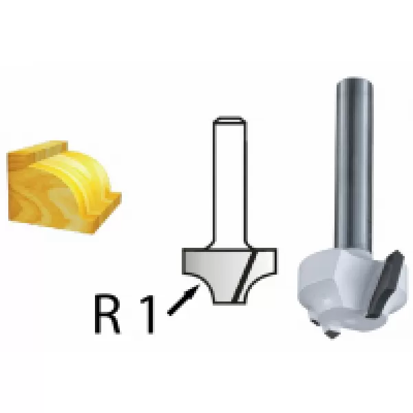 Zaoblovací fréza stopka 6 mm,19x9,5x43 mm R3,2mm Makita D-48278