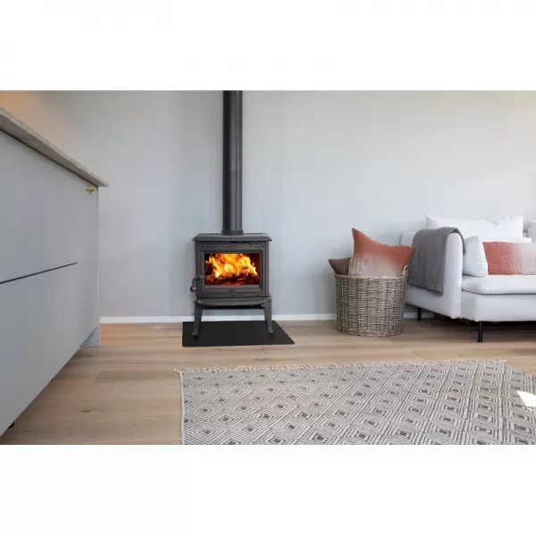 Krbová kamna modročerný smalt, dvířka bez ozdobných příček Jøtul F 100 ECO.2 LL SE BBE