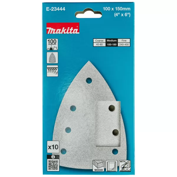 Papír brusný suchý zip 100x150 A100, 10ks Makita E-23444