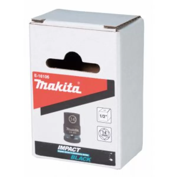 Klíč nástrčný 1/2", čtyřhran, IMPACT BLACK, 14mm Makita E-16106
