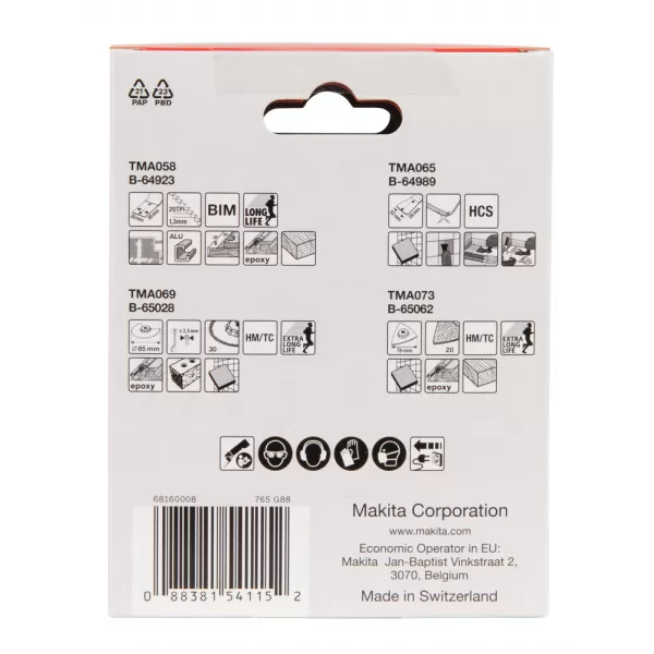 Sada nástrojů pro Multitool Starlock 4 ks v papírové krabičce Makita B-67496