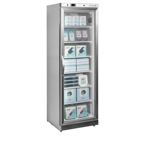 Mrazicí skříň prosklené dveře, nerez Tefcold UF 400 SG