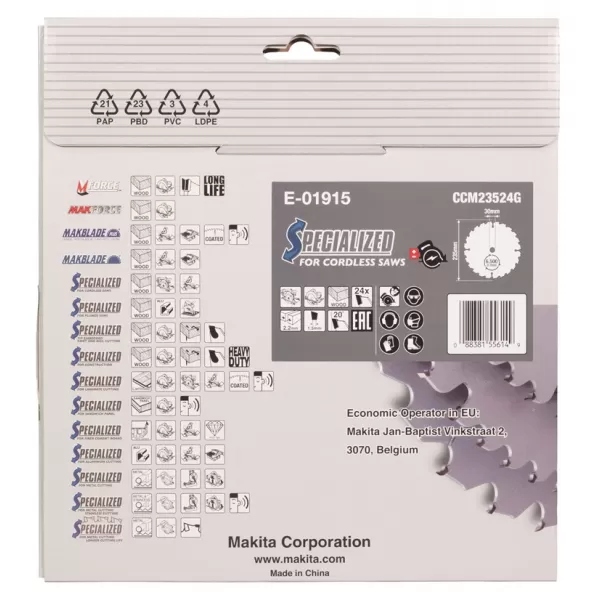 Kotouč pilový dřevo Efficut 230x2.2x30mm 24Z Makita E-01915