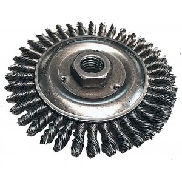 Kotoučový kartáč z ocelového drátu,splétaný drát 0,5mm,115mm