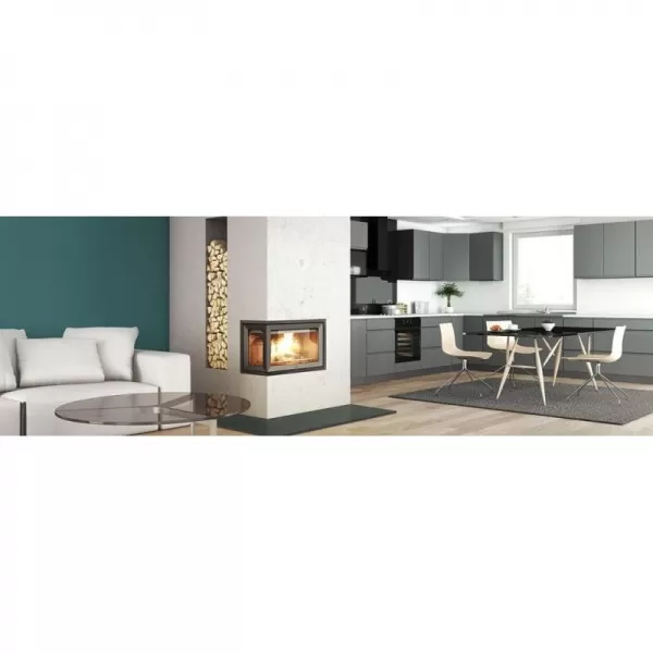 Kazetová krbová vložka černý lak, přední a levé boční prosklení JOTUL I 620 FL