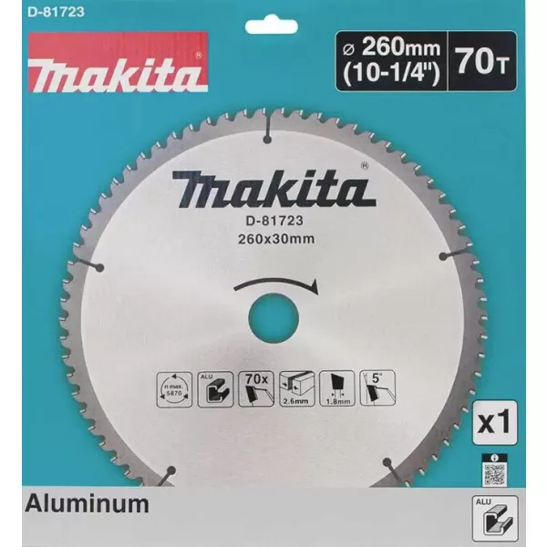Kotouč pilový TCT hliník 260x30mm 70Z Makita D-81723