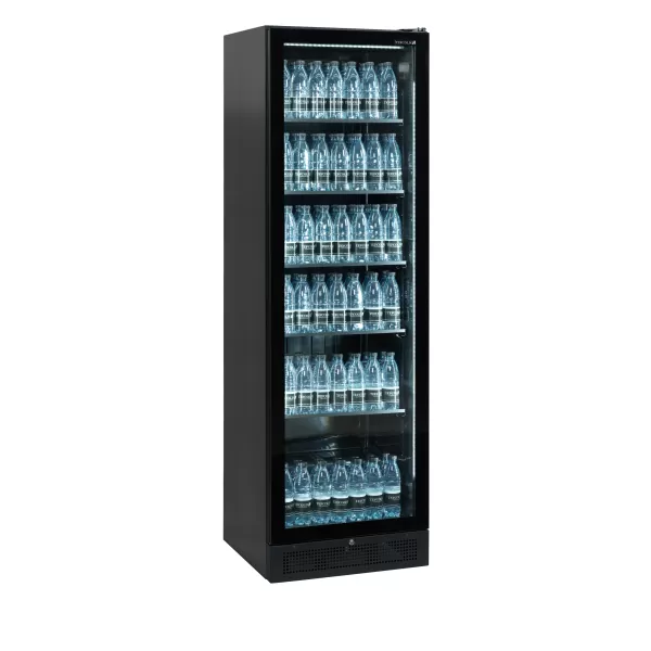 Chladicí skříň prosklené dveře, černá Tefcold SCU 1425 frameless