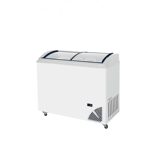 Pultová mraznička prosklené oblé víko Byfal ARO 306/2 White Edge