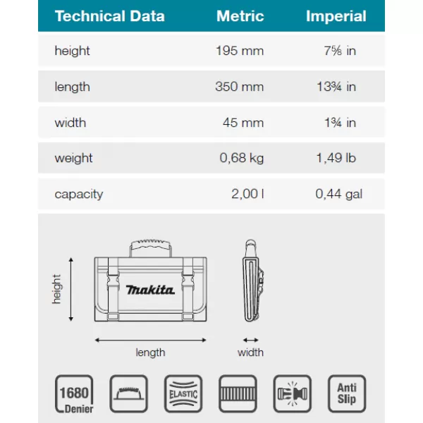 Organizér 350x45x195mm Makita E-15506