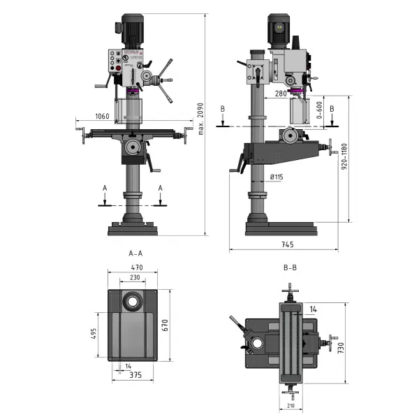 Převodová vrtačka OPTIMUM OPTIdrill DH 40 CTP