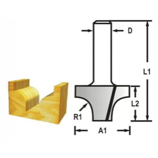 Profilová fréza stopka 8 mm,19x12,7x45 mm Makita D-48153