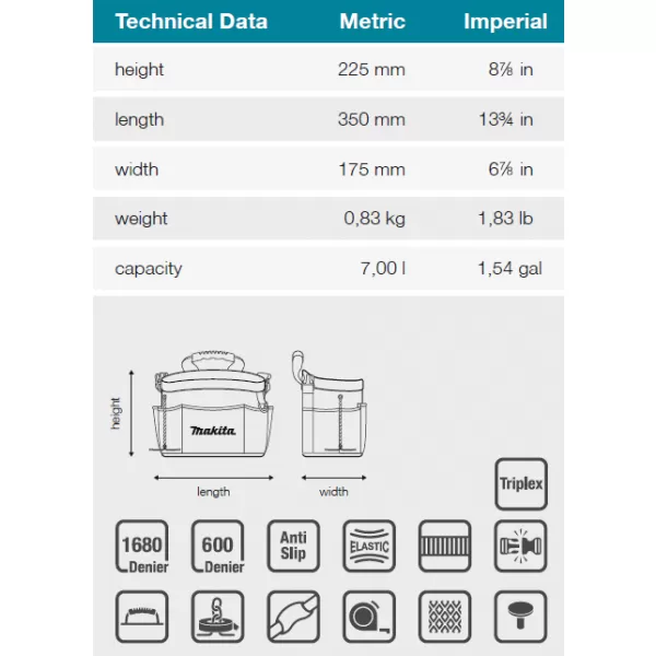 Univerzální taška 350x175x225mm Makita E-15447