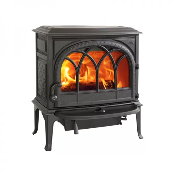 Krbová kamna černý lak, dvířka s ozdobnými příčkami Jotul F 400 ECO BP