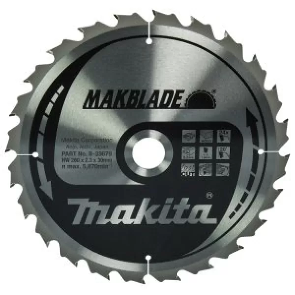 Kotouč pilový dřevo MAKBLADE 260x2.3x30mm 24Z = old B-21989