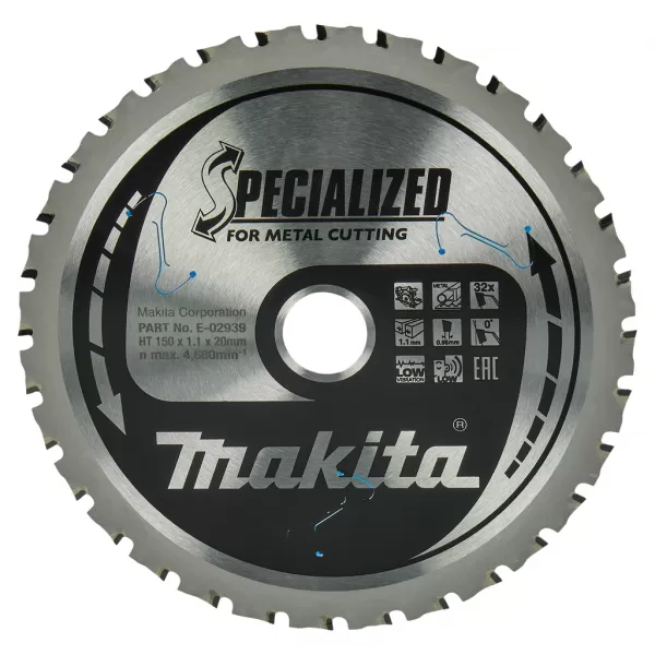 Kotouč pilový ocel SPECIALIZED 150x1.1x20mm 32Z (silná ocel SPECIALIZED 3-12mm) Makita E-02939