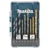 Sada vrtáků s válcovou stopkou do kovu/dřeva/zdiva 9 ks v plastové krabičce Makita D-71962