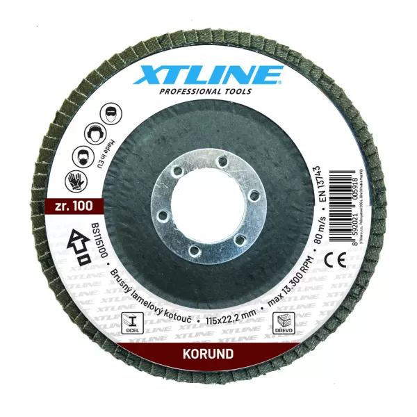STAVTOOL Kotouč brusný lamelový korund 125 mm zr. 60 XTline BS125060