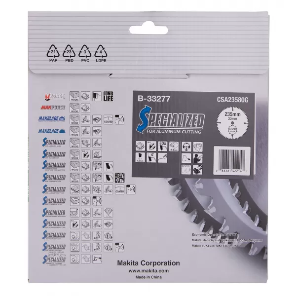 Kotouč pilový hliník SPECIALIZED 235x2.4x30mm 80Z Makita B-33277