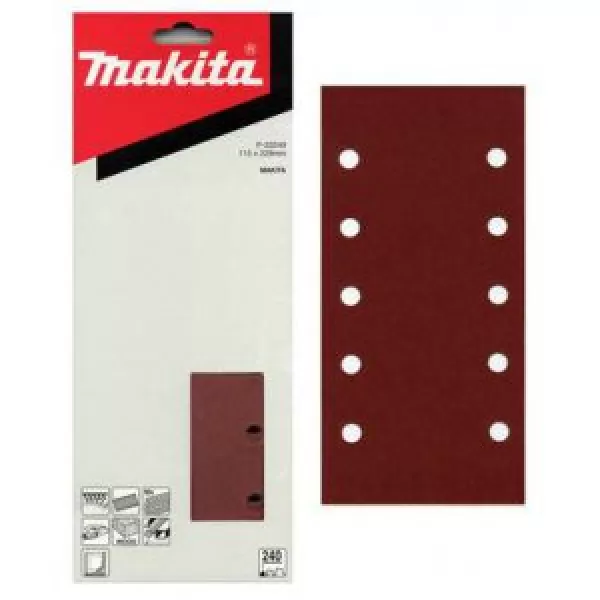 Papír brusný suchý zip 115x229mm 10 děr K240, 10ks = old P-02244