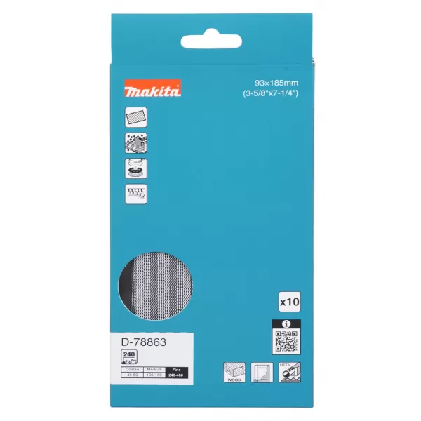 Brusný papír 93x185mm A240 10ks Makita D-78863