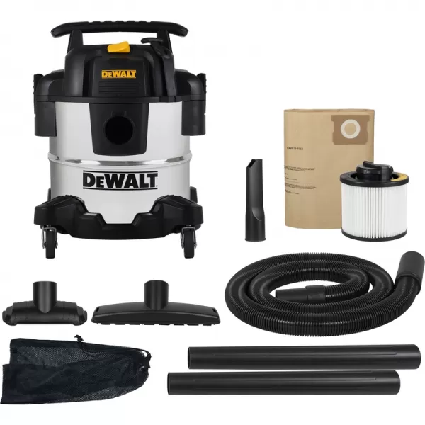 Průmyslový nerezový vysavač na mokré a suché vysávání 20l DeWALT DXV20S