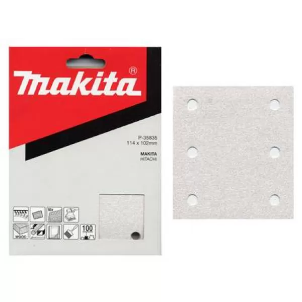 Papír brusný suchý zip 102x114mm 6 děr K320, 10ks Makita P-35885