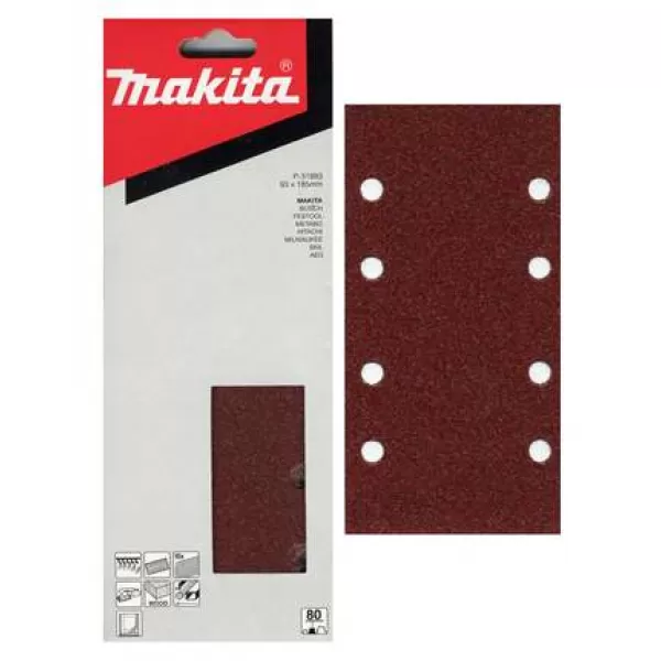 Papír brusný suchý zip 93x185mm 8 děr K80, 10ks Makita P-31893