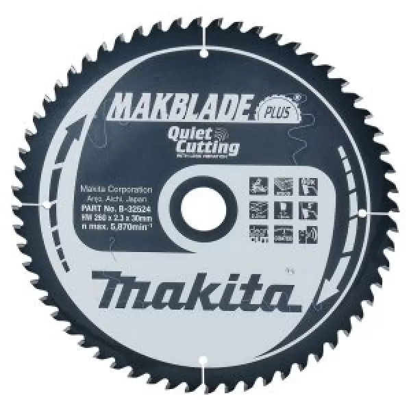 Kotouč pilový dřevo MAKBLADEplus 260x2.3x30mm 60Z = old B-08698