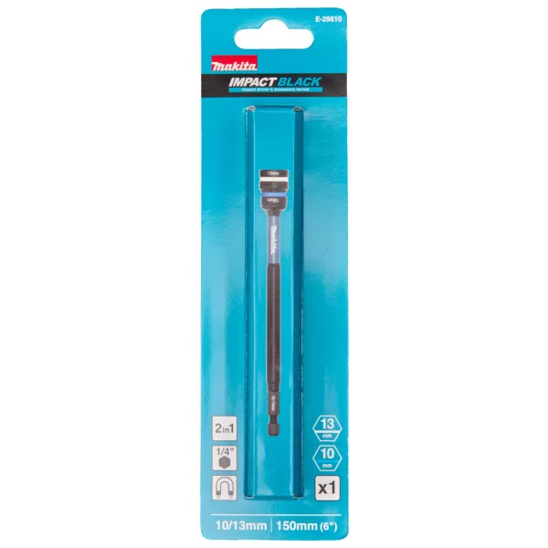 Klíč nástrčný 2v1 s držákem šestihran 150mm, IMPACT BLACK 10-13mm Makita E-29810
