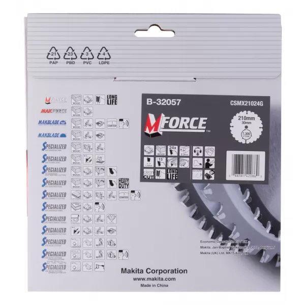 Kotouč pilový dřevo MFORCE 210x2.3x30mm 24Z Makita B-32057