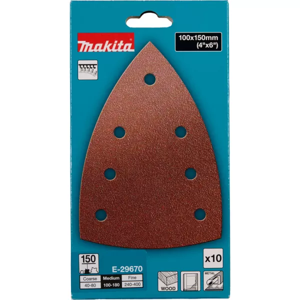 Papír brusný 100x150mm A150 10ks Makita E-29670