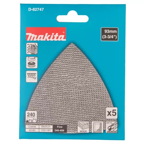 Papír brusný 93x93x93mm A240, 5 ks Makita D-82747