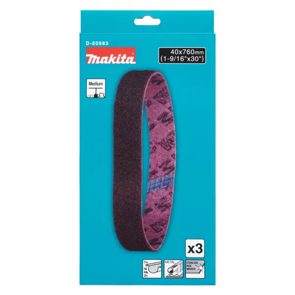 Brusný pás 40x760mm střední hrubost 3 ks ocel Makita D-80983