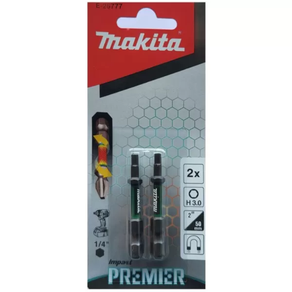 Torzní bit řady Impact Premier (E-form) H3x50mm 2 ks Makita E-26777