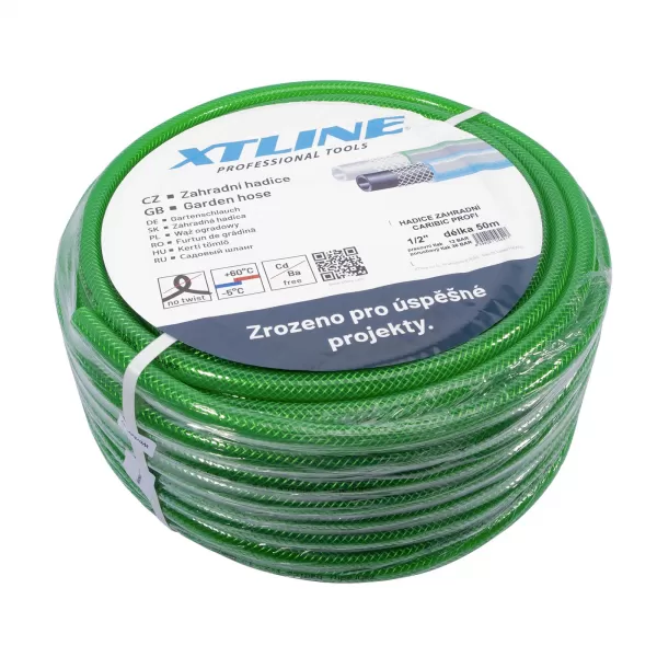 Hadice zahradní zelená PVC 1/2" 15 m XTline 3VAL1/215M